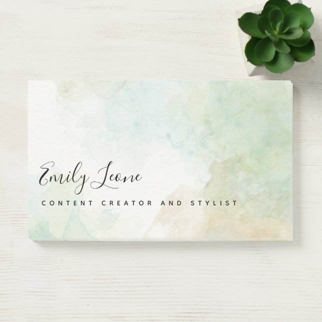Elegant Sage Green Watercolor Post-It Notes (Office)