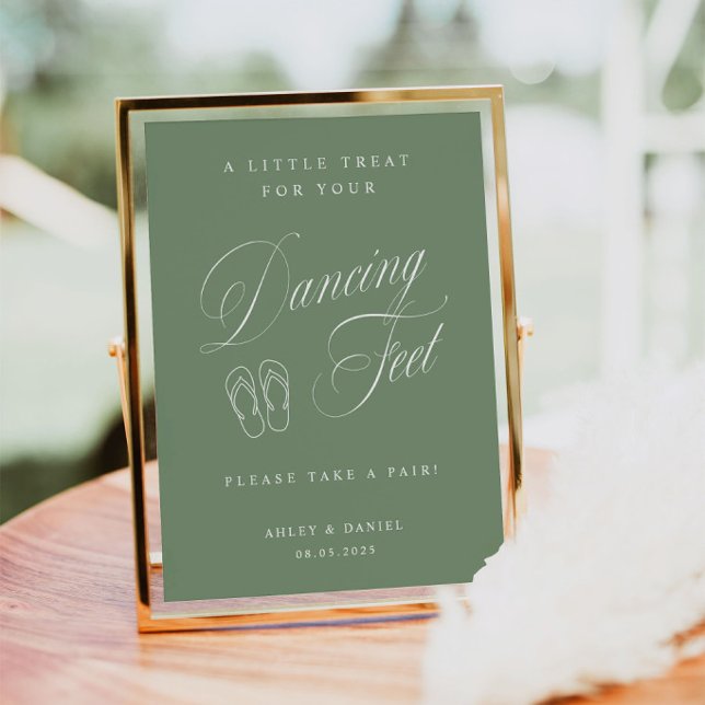 Elegant Sage Green Wedding Dancing Feet  Poster (Creator Uploaded)