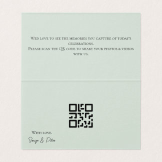 Elegant Sage Green Wedding enclosure card