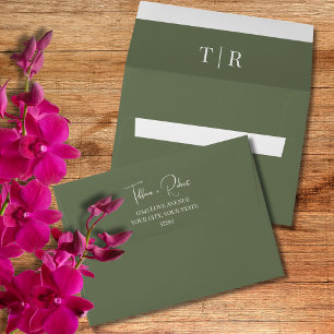Elegant Sage Green Wedding  Envelope