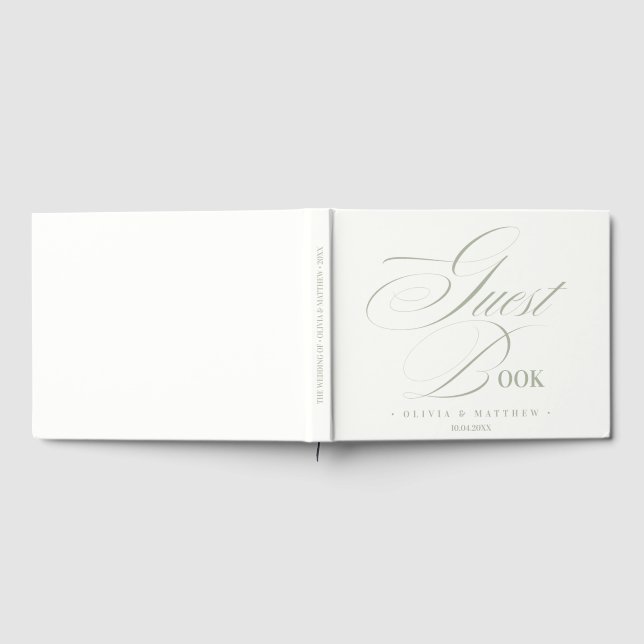 Elegant Sage Green Wedding  Guest Book (Full)