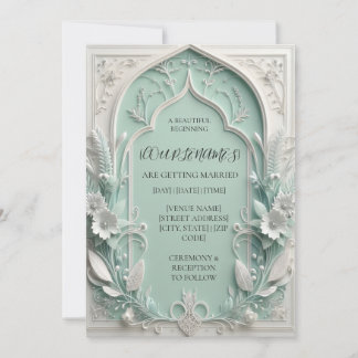 Elegant Sage Green Wedding Invitation