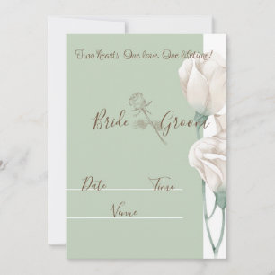 Elegant Sage Green Wedding Invitation Card Bride