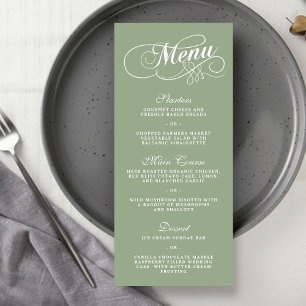 Elegant Sage Green Wedding Menu Templates