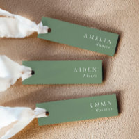 Elegant Sage Green Wedding Name Place Cards