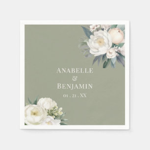 Elegant Sage Green Wedding Napkin