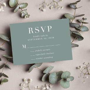 Elegant Sage Green Wedding RSVP Card