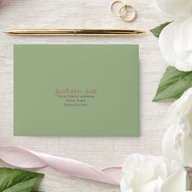 Elegant Sage Green Wedding RSVP Envelope (Wedding)