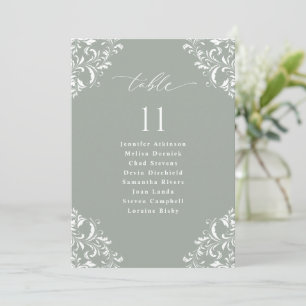 Elegant Sage Green Wedding Seating Chart Sign Card