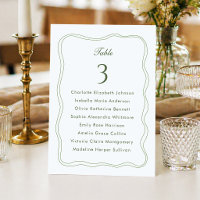 Elegant Sage Green Wedding Seating List
