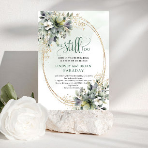 Elegant Sage Green Wedding Vows Invitation Boho