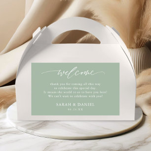 Elegant Sage Green Wedding Welcome Gift Rectangular Sticker