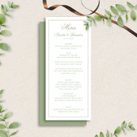 Elegant Sage Green & White Border Script Wedding
