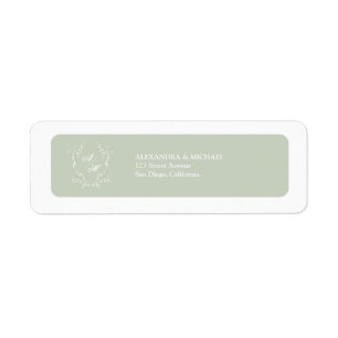Elegant Sage Green White Crest Monogram Wedding