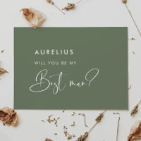 Elegant sage green Will you be my best man card