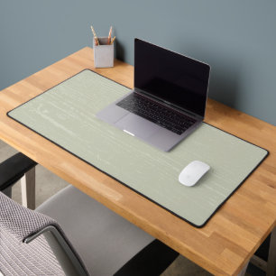 Elegant Sage Green Wood Grain Desk Mat