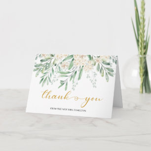 Elegant Sage Greenery Bridal Shower Thank You Card