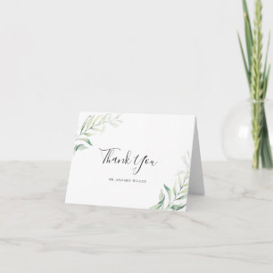 Elegant Sage Greenery Eucalyptus Wedding Thank You Card