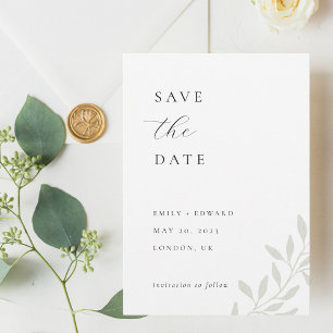 Elegant Sage Greenery Photo Wedding Save the Date