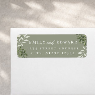 Elegant Sage Greenery Wedding Return Address