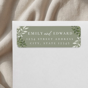 Elegant Sage Greenery Wedding Return Address