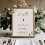 Elegant Sage Greenery Wedding Seating Chart Table Number<br><div class="desc">Custom-designed wedding seating chart table number card featuring modern elegant sage green foliage design with personalised table number and names.</div>
