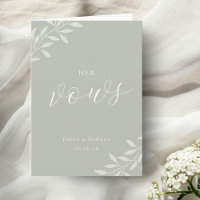 Elegant Sage Greenery Wedding Vow Books Her Vows