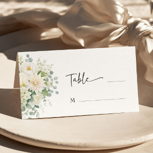 Elegant Sage & Ivory Floral Wedding Place Card