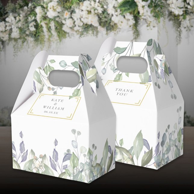 Elegant Sage Lilac Greenery Floral Wedding Favour Box (Elegant Sage Lilac Greenery Floral Wedding Favor Boxes)