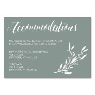 Elegant Sage Wedding Accommodation Cards