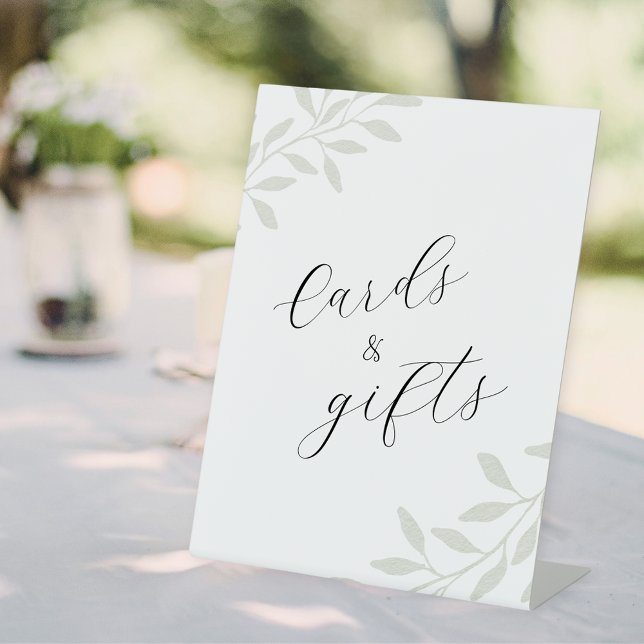 Elegant Sage Wedding Cards and Gifts Pedestal Sign (Creator Uploaded)
