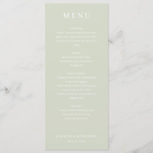 Elegant Sage Wedding Menu