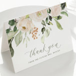 Elegant Sage White Flowers Bridal Shower Wedding Thank You Card<br><div class="desc">Elegant white floral with greenery / foliage bridal shower or wedding thank you cards: These beautiful folded thank you cards feature beautiful watercolor white flowers with sage greenery and a hint of gold glitter.</div>