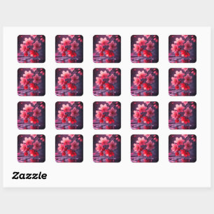 Elegant Sakura Blossom Phone Case – Dreamy Japanes Square Sticker