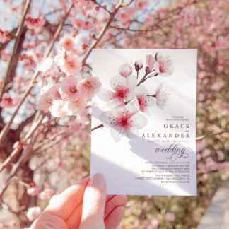 Elegant  Sakura Branch modern Invitation