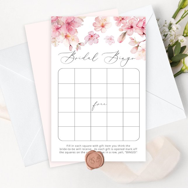 Elegant sakura bridal shower bingo game (Creator Uploaded)