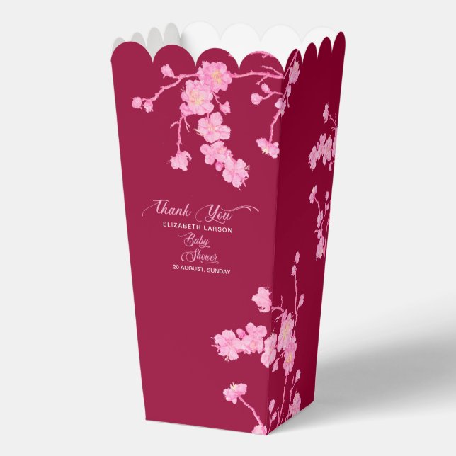 Elegant Sakura Cherry Blossoms Baby Shower Favor B Favour Box (Front)