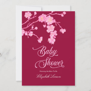 Elegant Sakura Cherry Blossoms Baby Shower Invitation