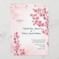 Elegant Sakura Pink Cherry Blossom Floral Wedding