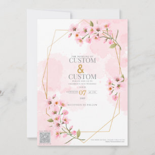 Elegant Sakura Wedding Himura Miyuki Wedding Pin Invitation
