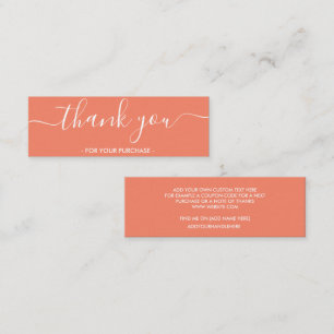 Elegant Salmon Business Thank You Mini Business Card