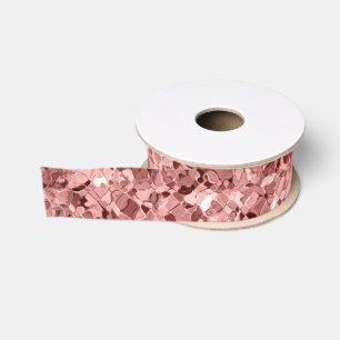 Elegant Salmon Pink Glitter Sparkle Grosgrain Ribbon