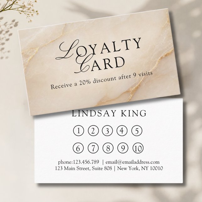 Elegant Salon Beige Marble Loyalty Card (Elegant Salon Beige Marble Loyalty Card)