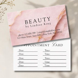 Elegant Salon Blush Pink Marble Appointment Card