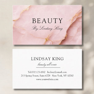 Elegant Salon Blush Pink Marble Business Cards