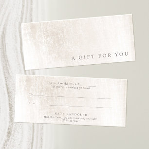 Elegant Salon Spa Brushed Marble  Gift Certificate