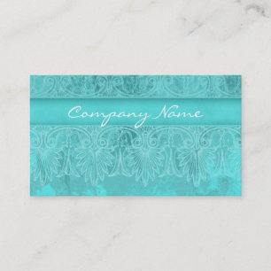 Elegant Salon Spa Lace Business Card Turquoise