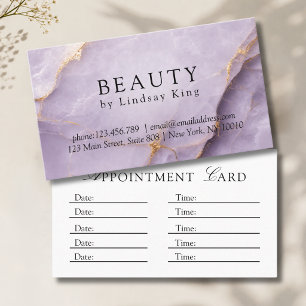 Elegant Salon Violet Marble Appointment Card