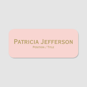 Elegant Salt Light Pink Gold Professional Name Tag