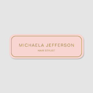 Elegant Salt Light Pink: Minimalist Professional Name Tag